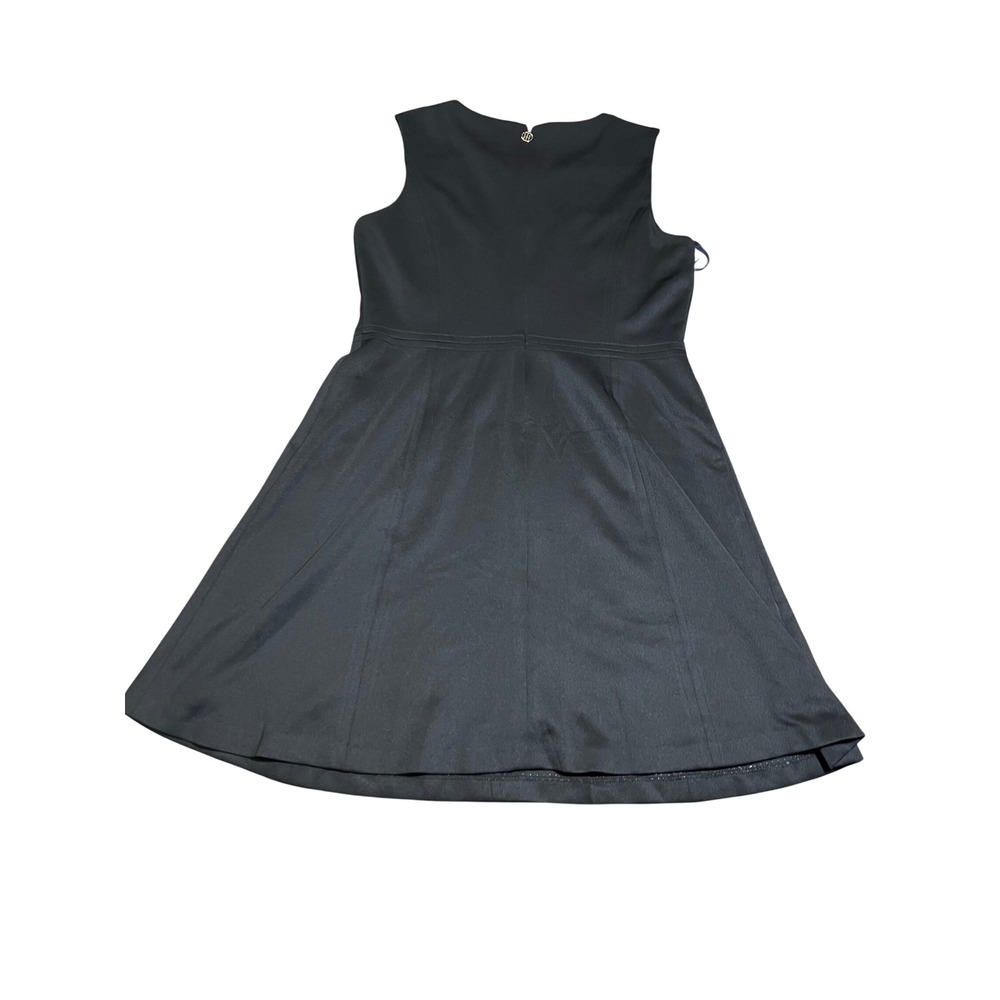Tommy Hilfiger Black Sleeveless Fit & Flare Dress Button Detail 14 nautical - Picture 3 of 8